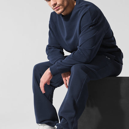 alo Men's Chill Crew Neck Pullover - Navy