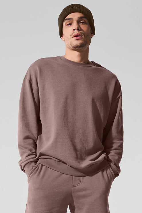 alo Men's Chill Crew Neck Pullover - Mushroom