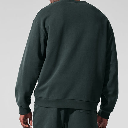 alo Men's Chill Crew Neck Pullover - Charcoal Green