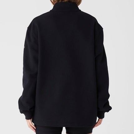 alo Women's Renown Heavy Weight 1/4 Zip - Black