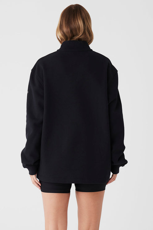 alo Women's Renown Heavy Weight 1/4 Zip - Black
