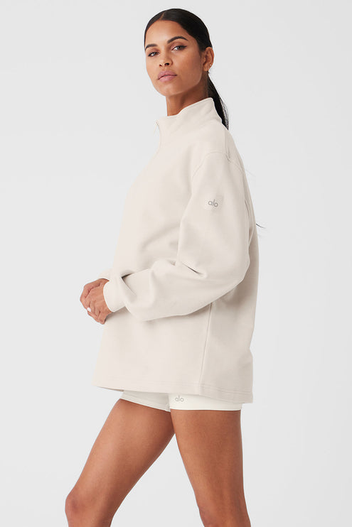 alo Women's Renown Heavy Weight 1/4 Zip - Bone