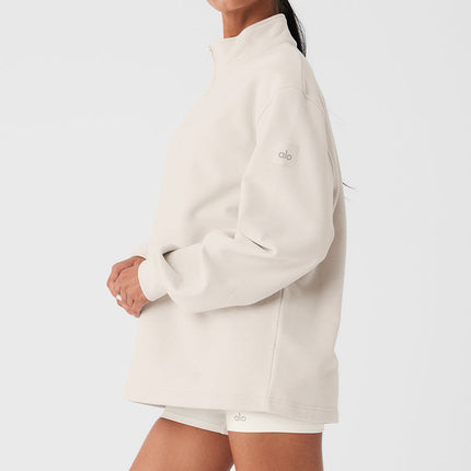 alo Women's Renown Heavy Weight 1/4 Zip - Bone