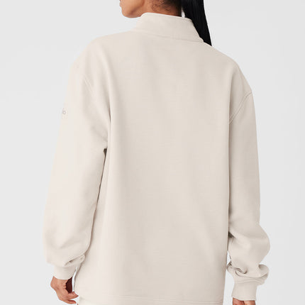 alo Women's Renown Heavy Weight 1/4 Zip - Bone