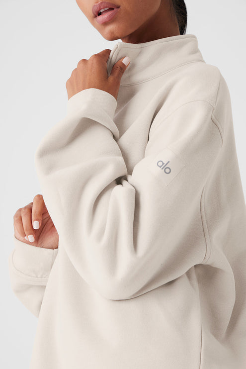 alo Women's Renown Heavy Weight 1/4 Zip - Bone