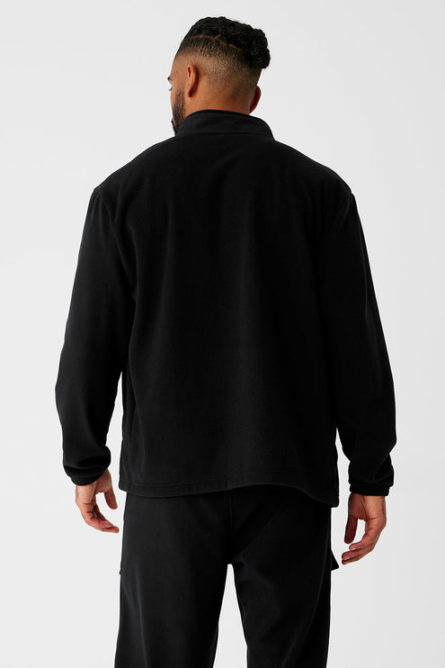 alo Men's Polar Fleece Ridge Full Zip Jacket - Black