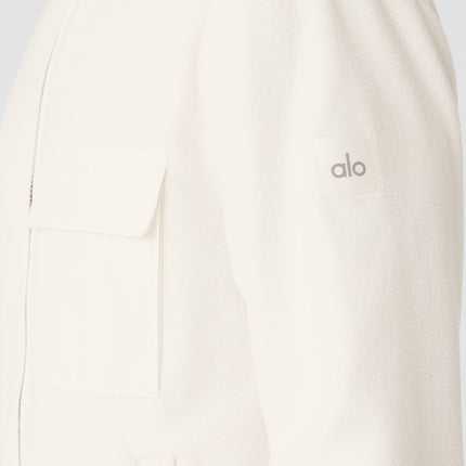 alo Men's Polar Fleece Ridge Full Zip Jacket - Ivory