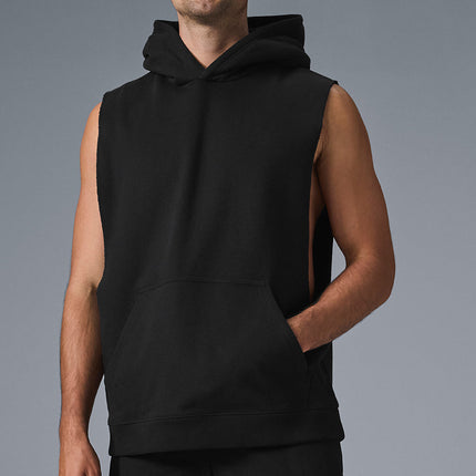 alo Men's Renown Sleeveless Hoodie - Black