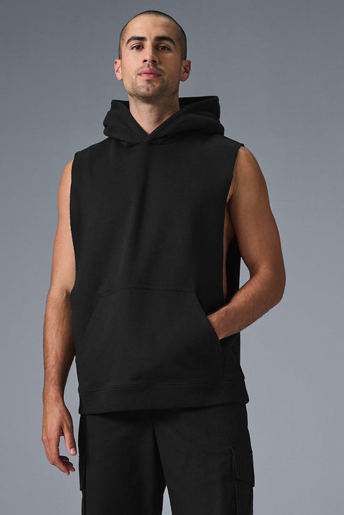 alo Men's Renown Sleeveless Hoodie - Black