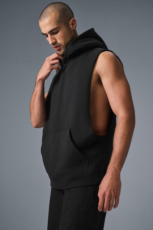 alo Men's Renown Sleeveless Hoodie - Black