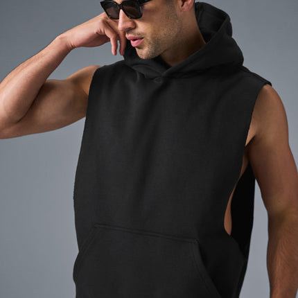 alo Men's Renown Sleeveless Hoodie - Black