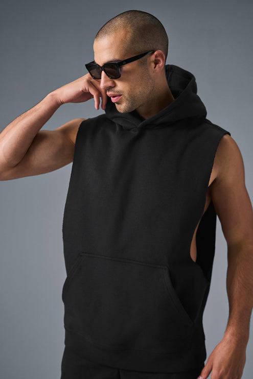 alo Men's Renown Sleeveless Hoodie - Black