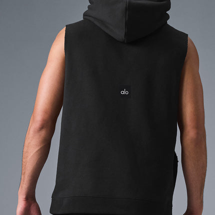 alo Men's Renown Sleeveless Hoodie - Black