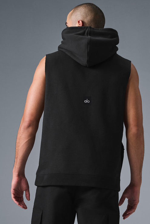 alo Men's Renown Sleeveless Hoodie - Black