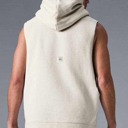 alo Men's Renown Sleeveless Hoodie - Bone
