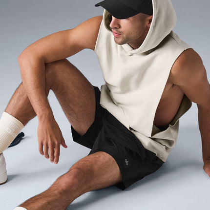 alo Men's Renown Sleeveless Hoodie - Bone
