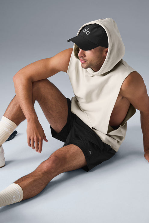 alo Men's Renown Sleeveless Hoodie - Bone