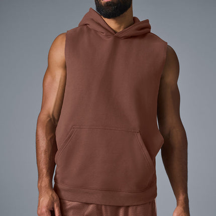 alo Men's Renown Sleeveless Hoodie - Chestnut