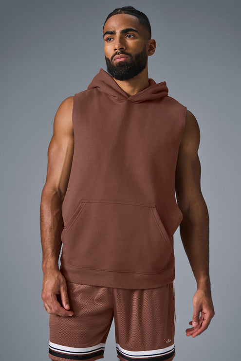 alo Men's Renown Sleeveless Hoodie - Chestnut