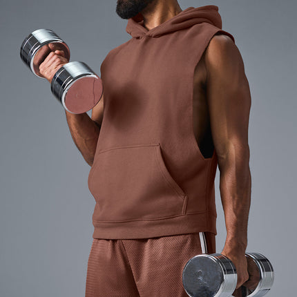 alo Men's Renown Sleeveless Hoodie - Chestnut