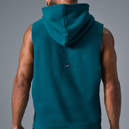 alo Men's Renown Sleeveless Hoodie - Oceanic Teal