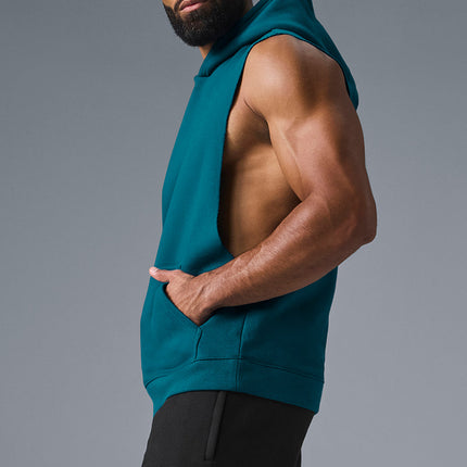 alo Men's Renown Sleeveless Hoodie - Oceanic Teal