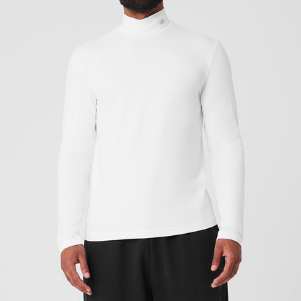 alo Men's Conquer Reform Mock Neck Long Sleeve - White