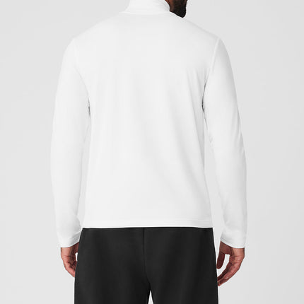 alo Men's Conquer Reform Mock Neck Long Sleeve - White