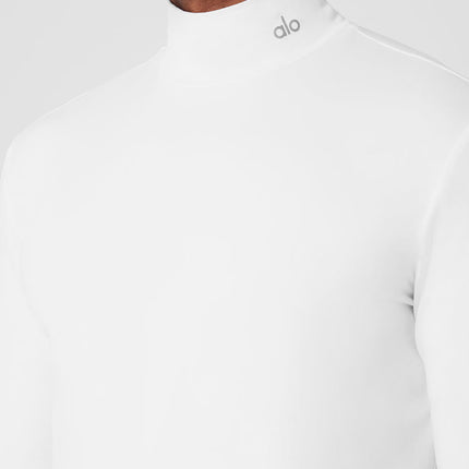 alo Men's Conquer Reform Mock Neck Long Sleeve - White