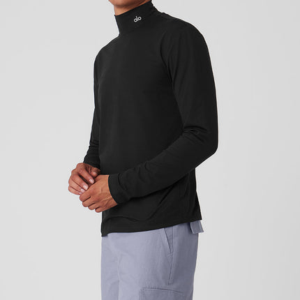 alo Men's Conquer Reform Mock Neck Long Sleeve - Black