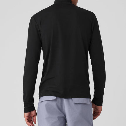 alo Men's Conquer Reform Mock Neck Long Sleeve - Black