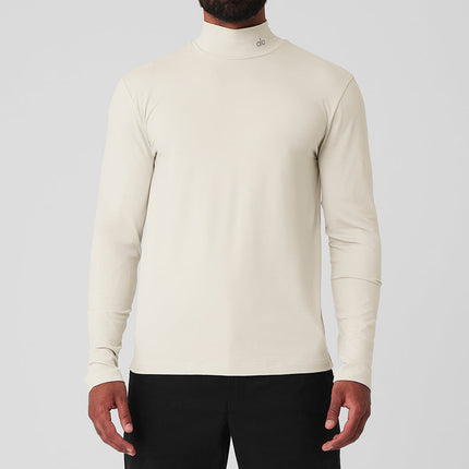 alo Men's Conquer Reform Mock Neck Long Sleeve - Bone