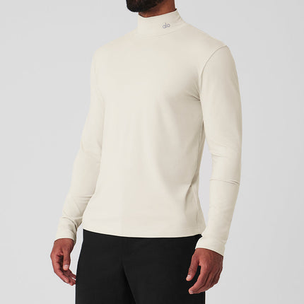 alo Men's Conquer Reform Mock Neck Long Sleeve - Bone