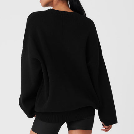 alo Women's Scholar Crew Neck Sweater - Black