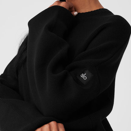 alo Women's Scholar Crew Neck Sweater - Black
