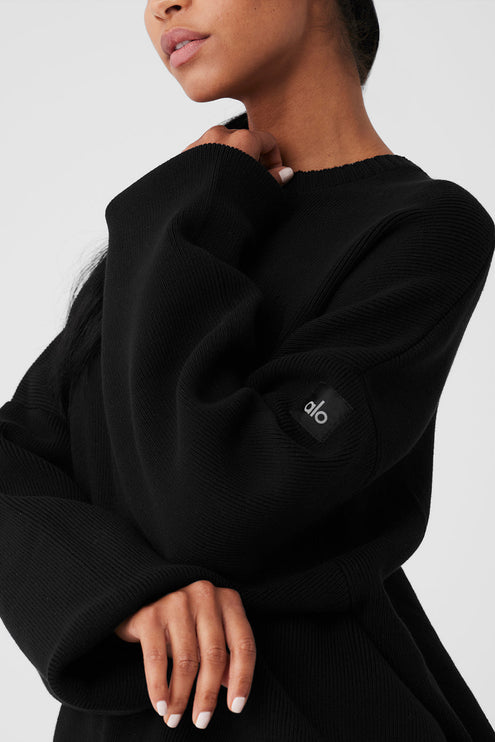 alo Women's Scholar Crew Neck Sweater - Black