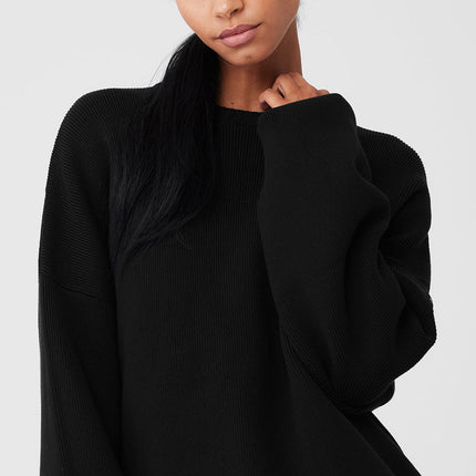 alo Women's Scholar Crew Neck Sweater - Black