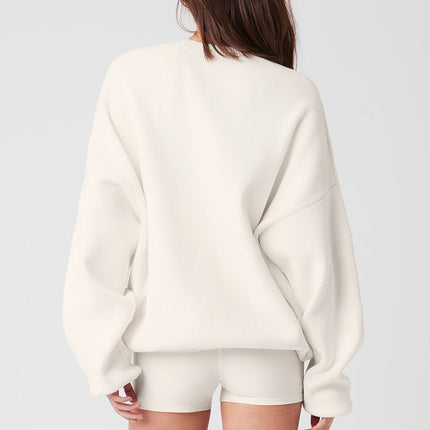 alo Women's Scholar Crew Neck Sweater - Ivory