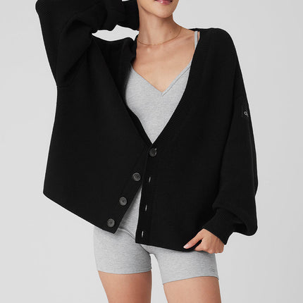 alo Women's Scholar Cardigan Sweater - Black