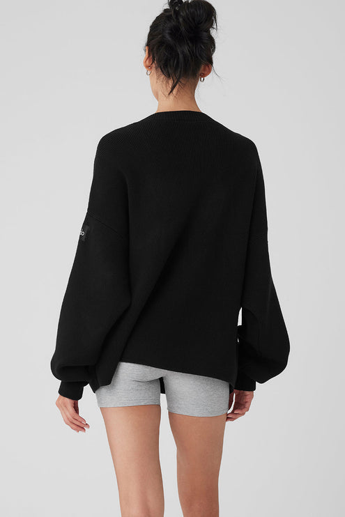 alo Women's Scholar Cardigan Sweater - Black