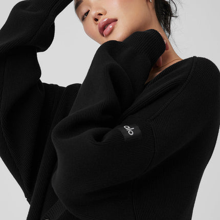 alo Women's Scholar Cardigan Sweater - Black