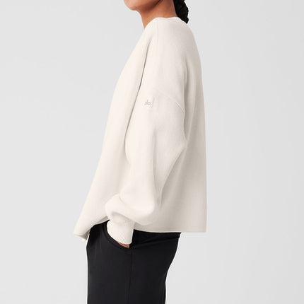 alo Women's Scholar Cardigan Sweater - Ivory