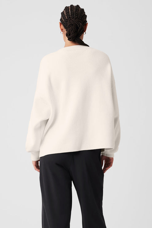alo Women's Scholar Cardigan Sweater - Ivory