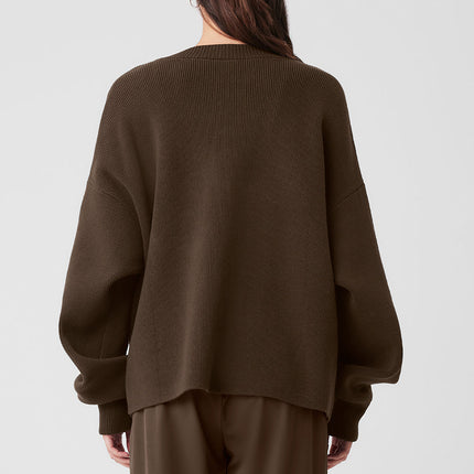 alo Women's Scholar Cardigan Sweater - Espresso