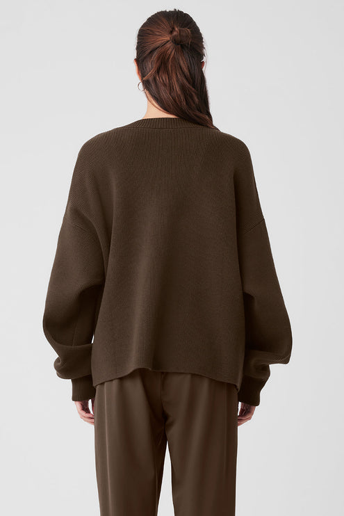 alo Women's Scholar Cardigan Sweater - Espresso