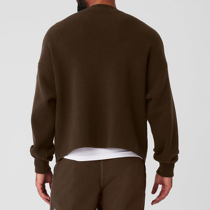 alo Men's Scholar Cardigan Sweater - Espresso