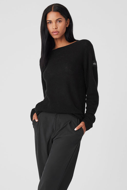 alo Women's Cashmere Reform Long Sleeve - Black