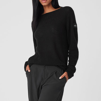 alo Women's Cashmere Reform Long Sleeve - Black
