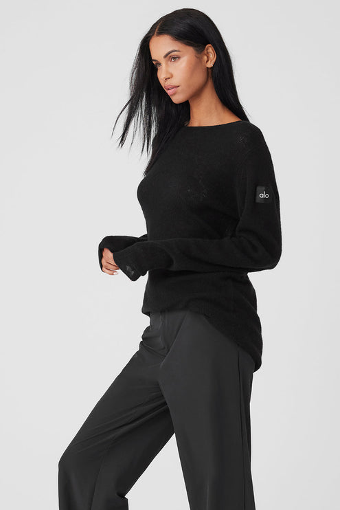 alo Women's Cashmere Reform Long Sleeve - Black