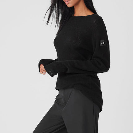 alo Women's Cashmere Reform Long Sleeve - Black